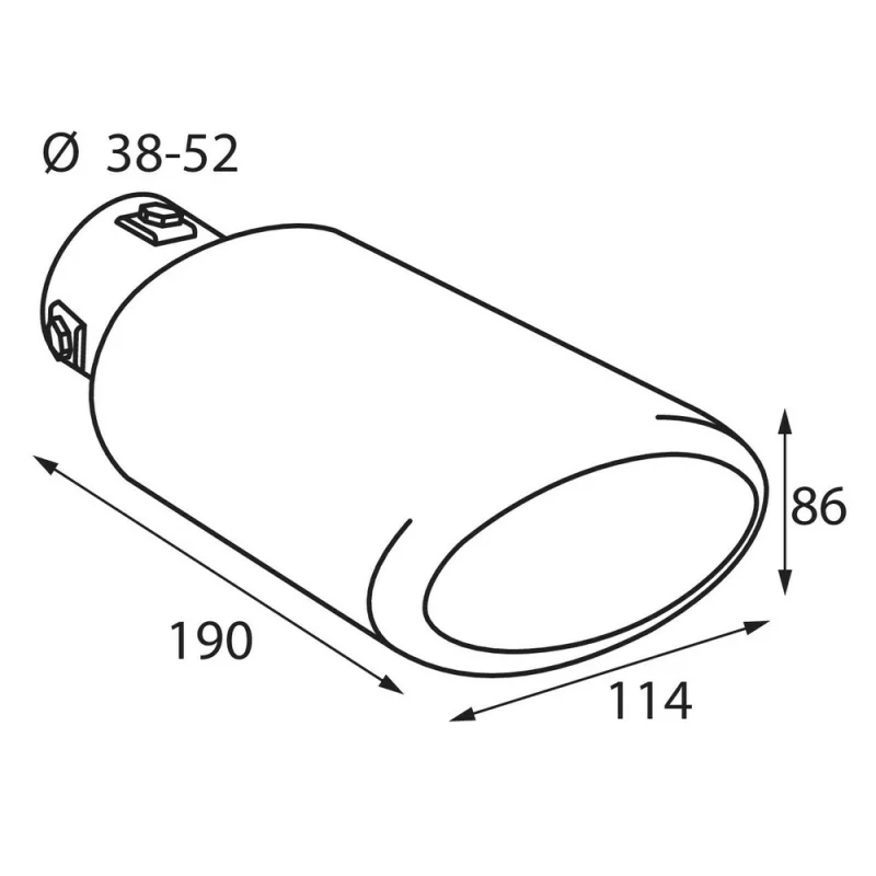 Ornament tobă eșapament TS-56 din inox lustruit, sunet sport, Ø38-52 mm
