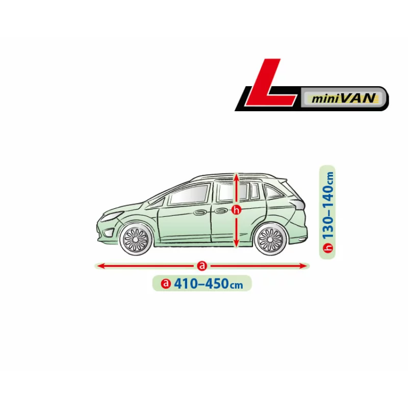 Prelată auto completă Mobile Garage L pentru Mini VAN, impermeabilă