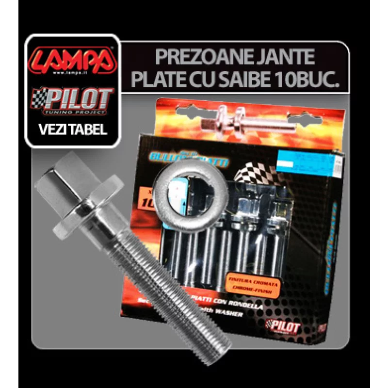 Set 10 prezoane jante plate cu saiba M12x1,25 pentru Citroen si Peugeot