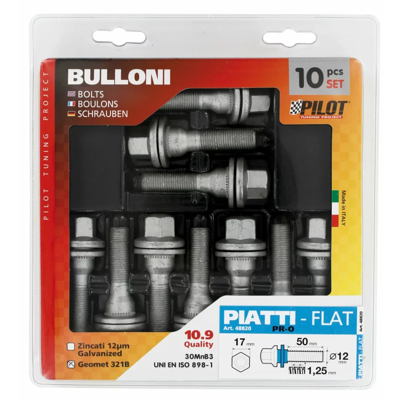 Set 10 prezoane jante plate cu saiba M12x1,25 pentru Citroen si Peugeot