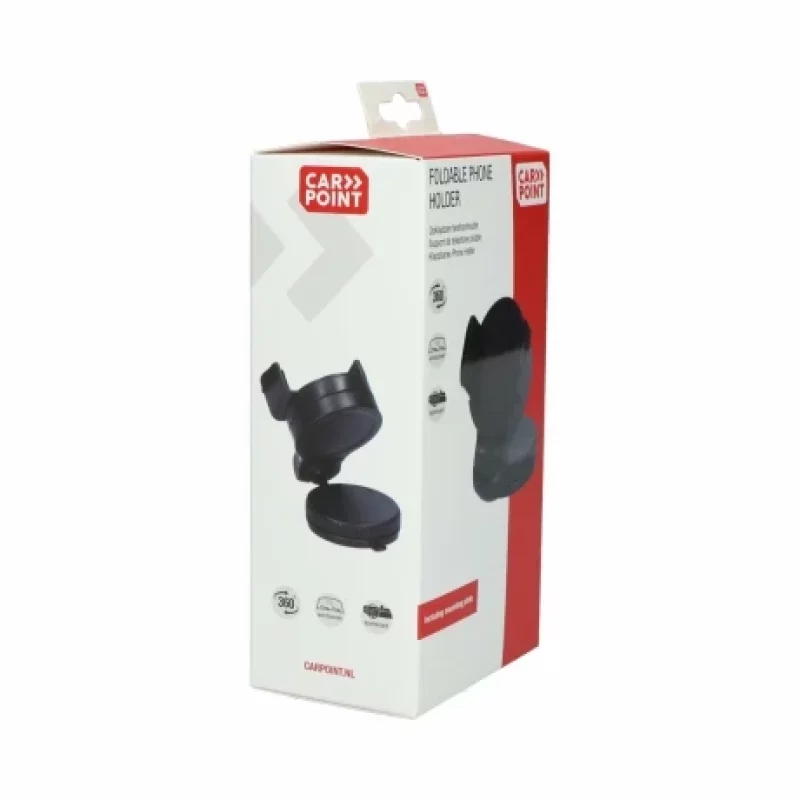 Suport telefon mobil cu ventuza pliabil latime 55-85mm Carpoint - Negru
