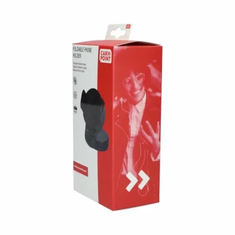 Suport telefon mobil cu ventuza pliabil latime 55-85mm Carpoint - Negru