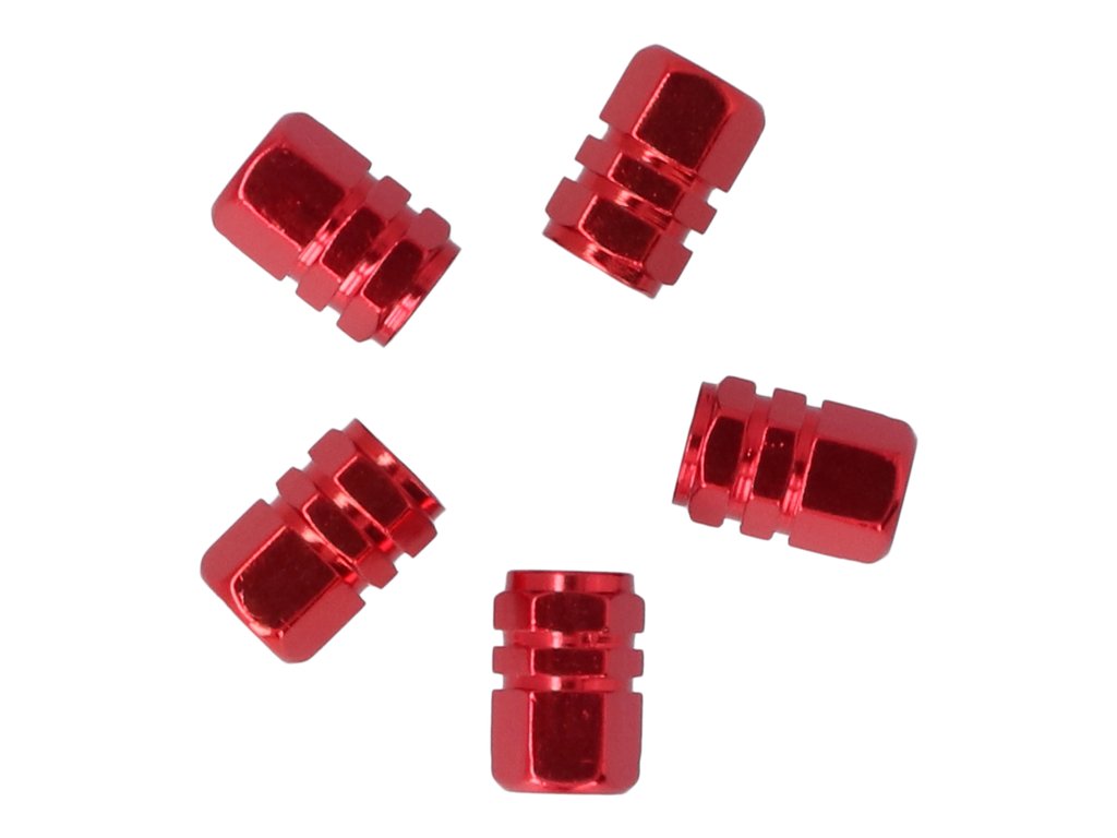 Set capace ventil auto Carpoint hexagon rosu, 5 bucati
