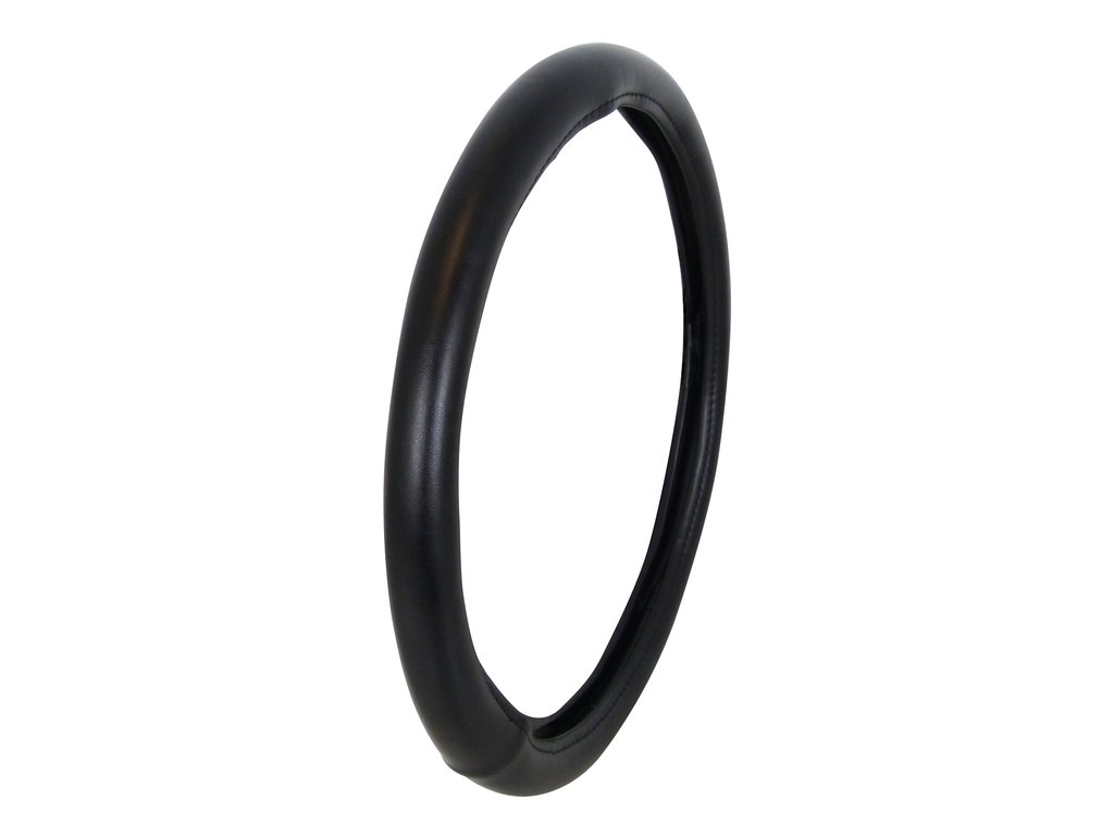 Husă volan Carpoint Leather Look neagră, cauciucată, 37-39 cm