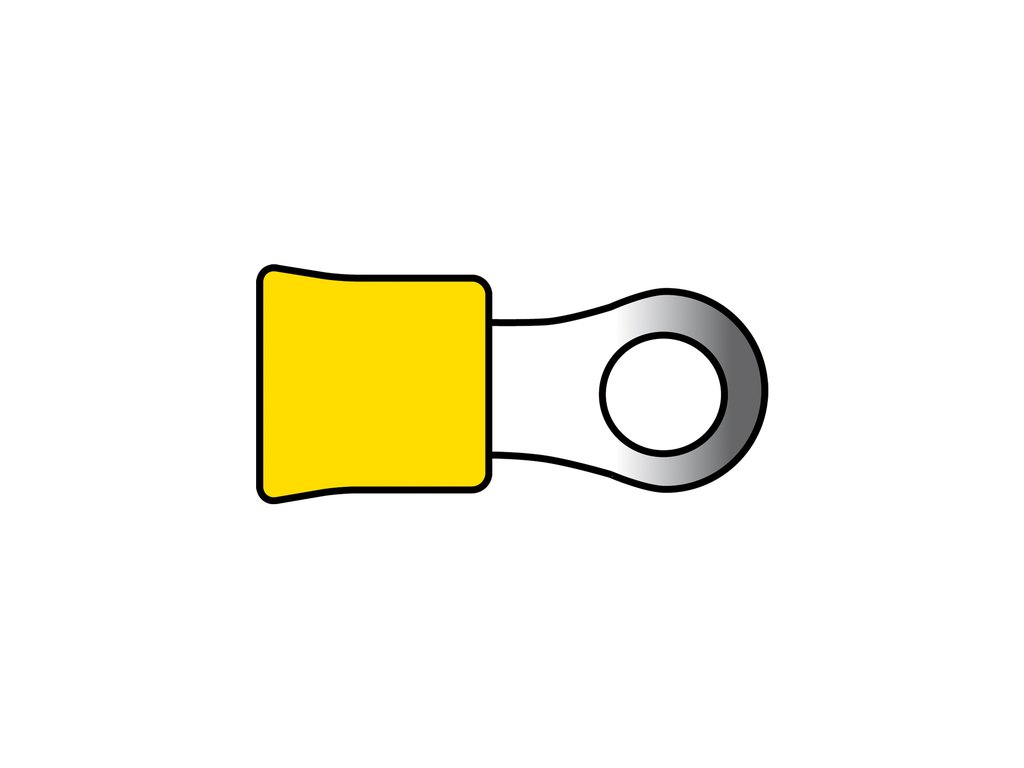 Papuci electrici izolati cu inel 4,3 mm, galbeni, 10 bucati, Carpoint