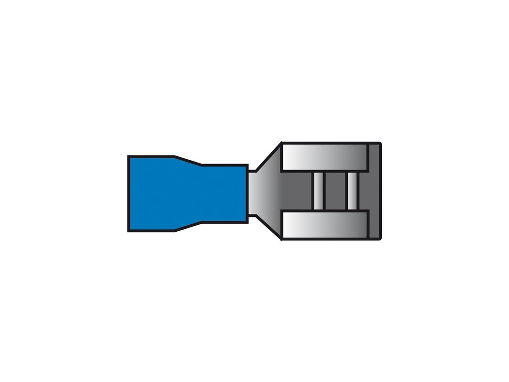 Papuci electrici izolati tata 6.3x0.8 mm albastru, 10 bucati Carpoint