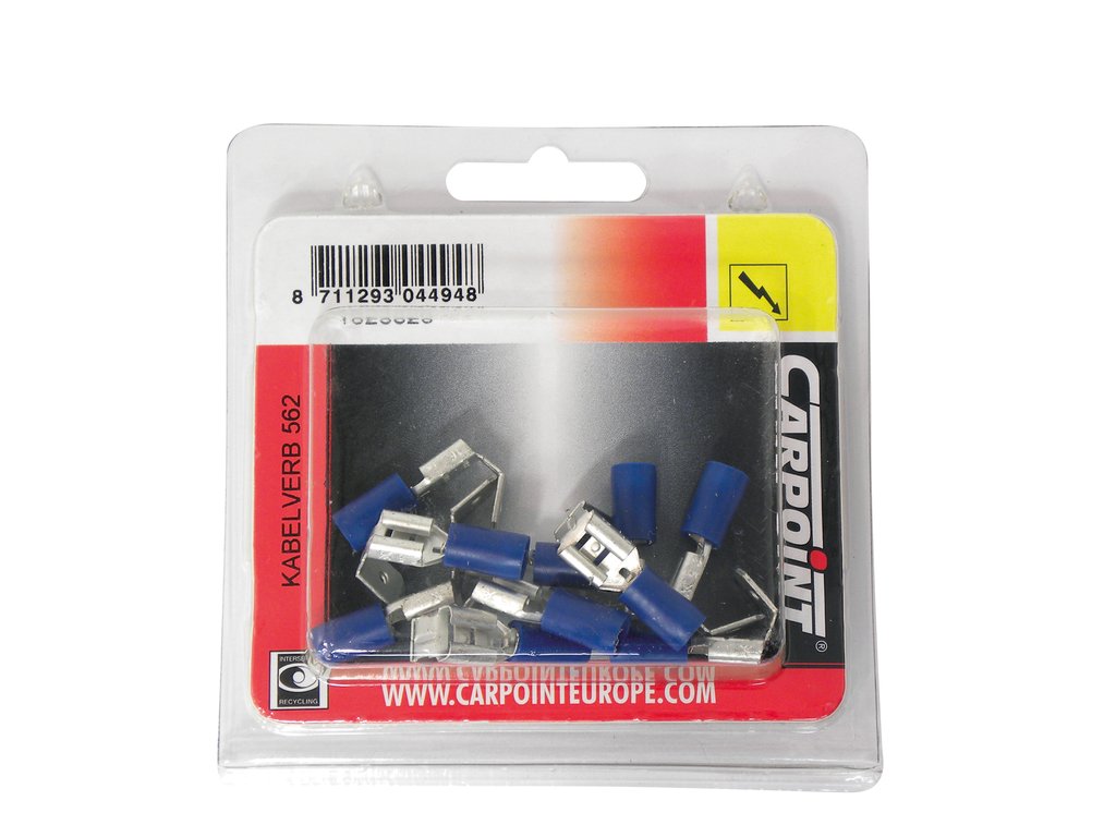 Papuci electrici izolati tata 6,3x0,8 mm albastri, set 10 buc Carpoint