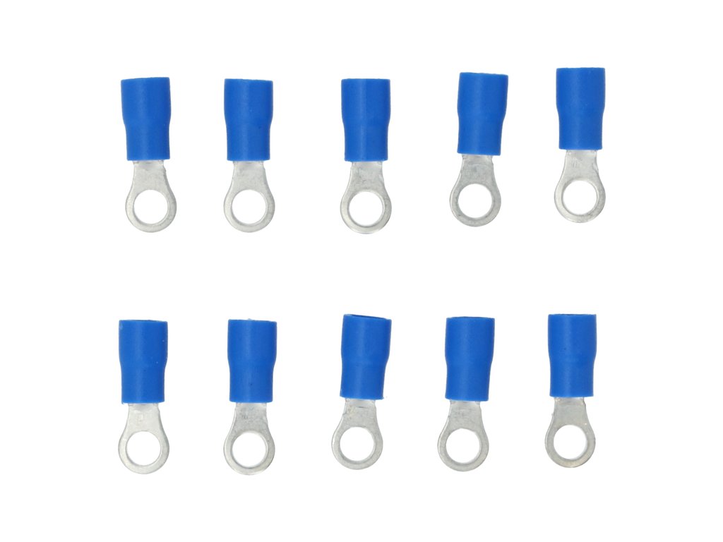 Papuci electrici izolati cu inel 4,3 mm, albastri, 10 buc Carpoint