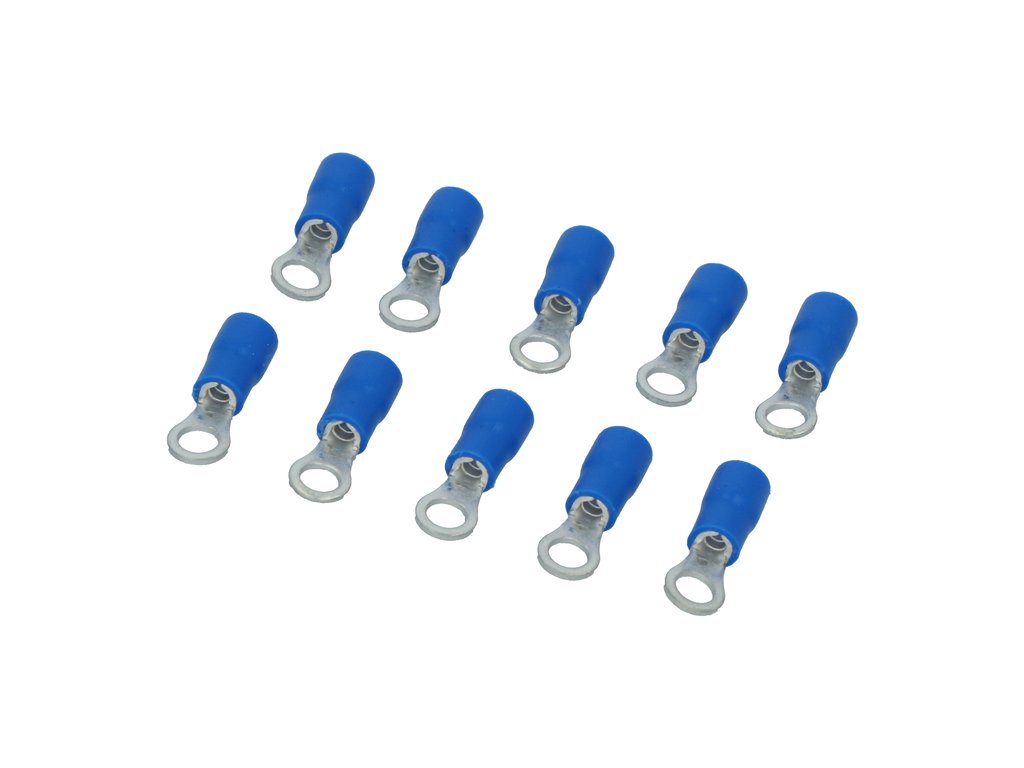 Papuci electrici izolati cu inel 4,3 mm, albastri, 10 buc Carpoint