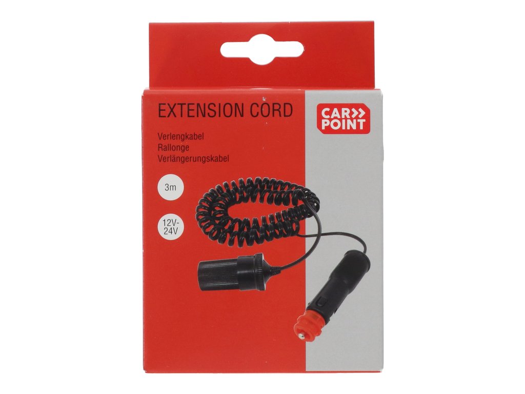 Prelungitor brichetă auto Carpoint 12/24V 5A cu cablu de 3 metri