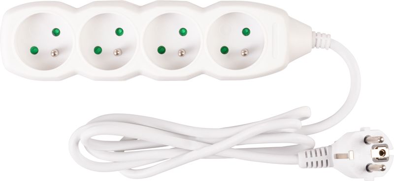 Kábel DG-F804B L-1.5 m, predlžovací, biely, 4x zásuvka, new edition