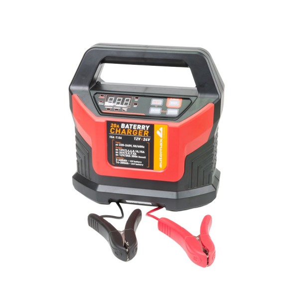 Incarcator acumulator auto Automax 15A automat cu LCD, 12V-24V, pentru WET, GEL, AGM