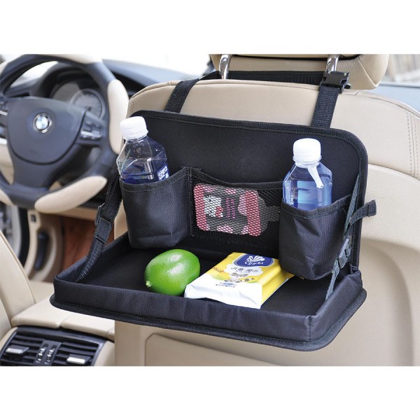Tăviță pliabilă auto cu organizator pentru tetieră, 34x22 cm