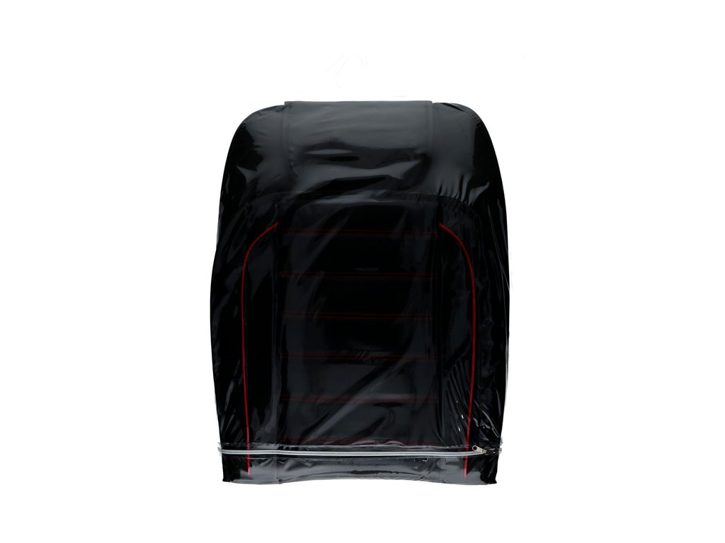 Husa protectie scaun auto Carpoint Genoa, negru cu dunga rosie, 1 buc