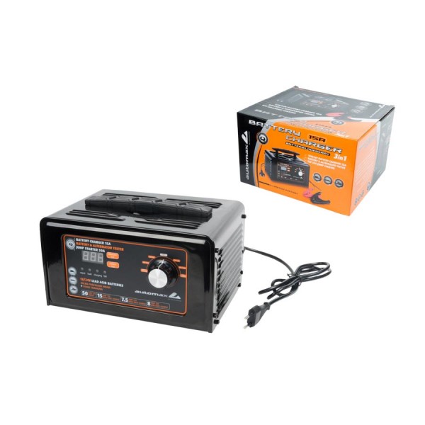 Încărcător acumulator auto Automax 3 în 1 12V/24V cu tester și starter