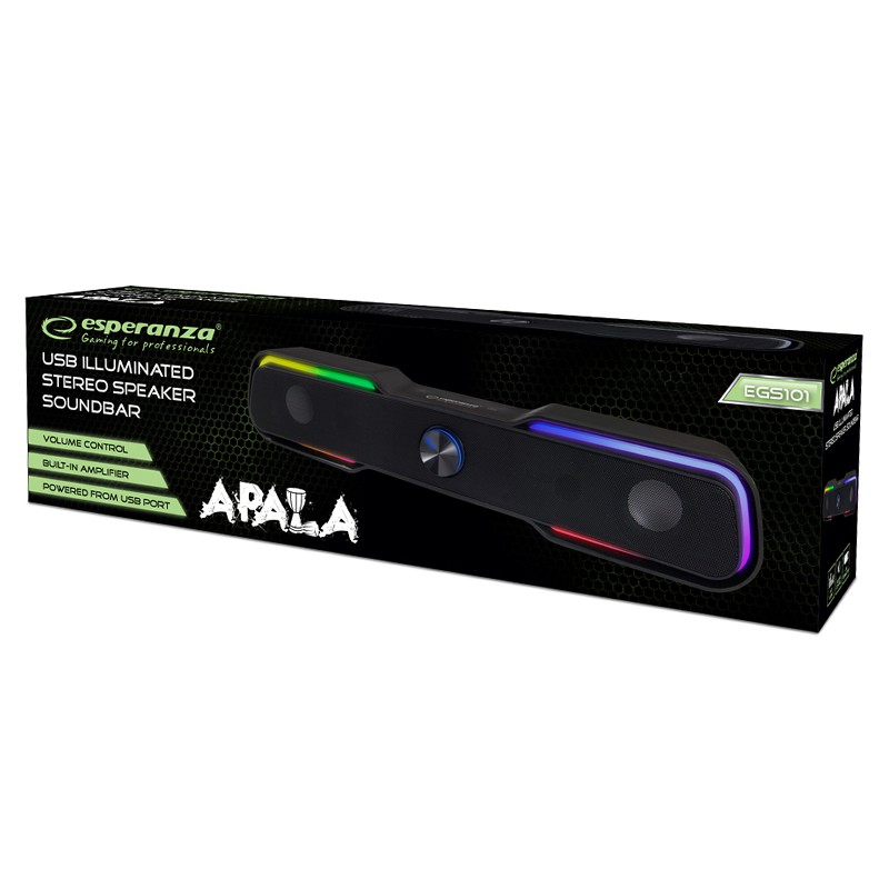 Soundbar USB 2.0 Esperanza Apala cu LED RGB pentru PC si laptop