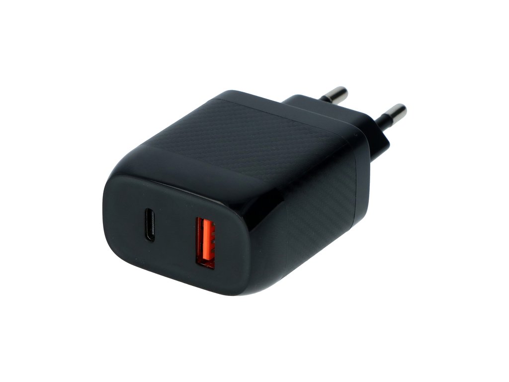 Incarcator de priza rapid cu USB si USB-C 20W, protectie la supraincalzire