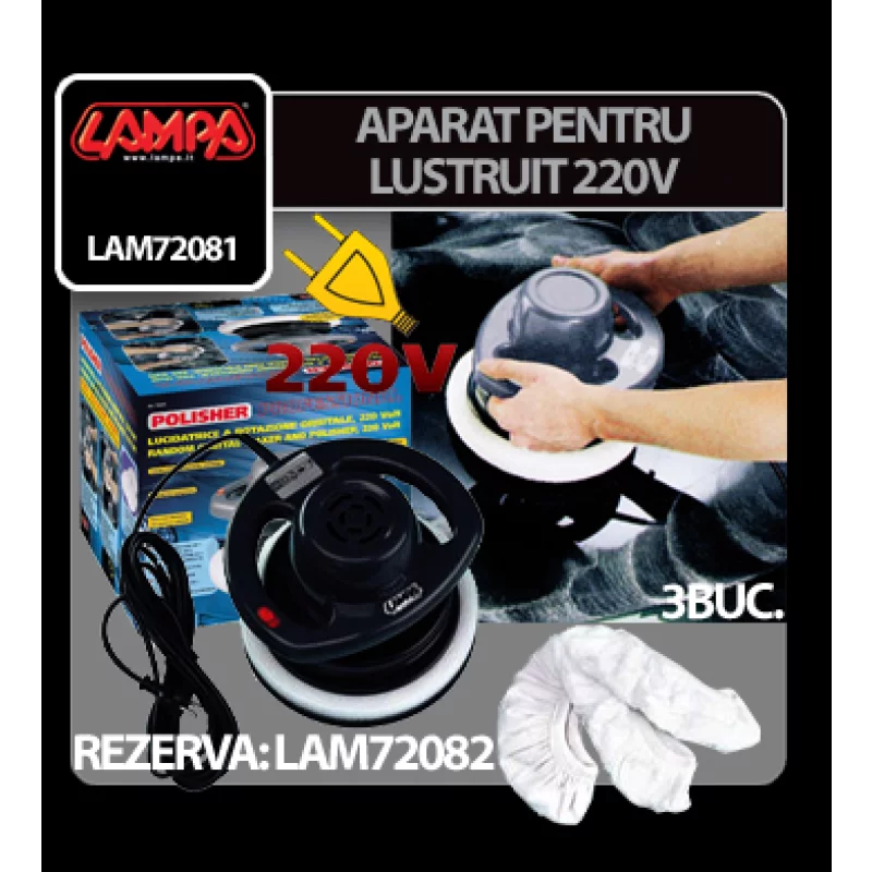 Aparat profesional pentru lustruit si ceruit auto 220V cu 3 discuri
