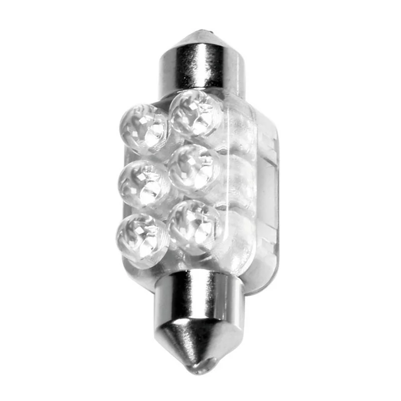 Bec LED auto 12V Sofit SV8.5-8, 6 LED, 13x35 mm, albastru