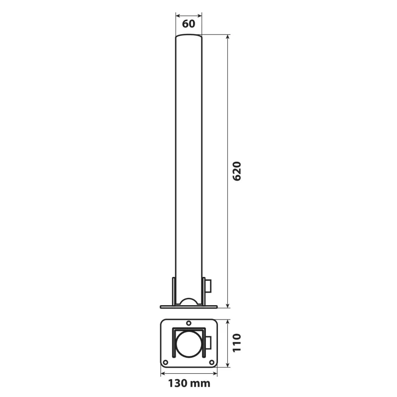 Dispozitiv blocare parcare pliabil cu cheie