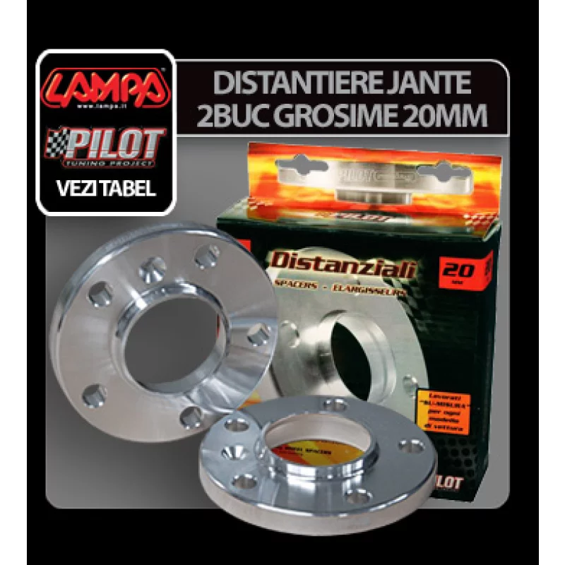 Distantiere jante 20 mm 5x112 B25, set 2 bucati din aluminiu Lampa