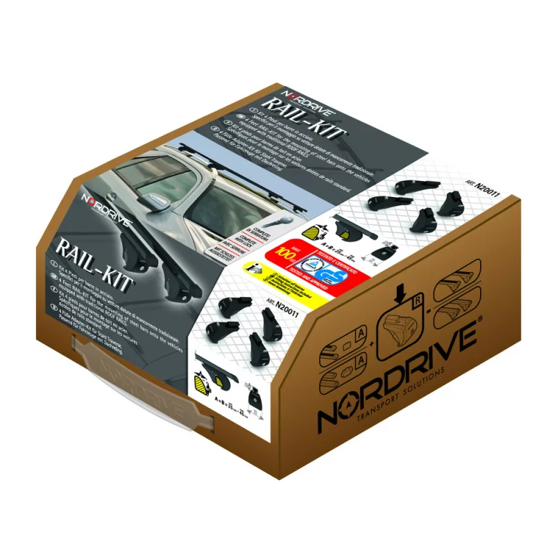 Kit 4 picioare Nordrive Evos RS pentru bare de otel Quadra cu sine standard