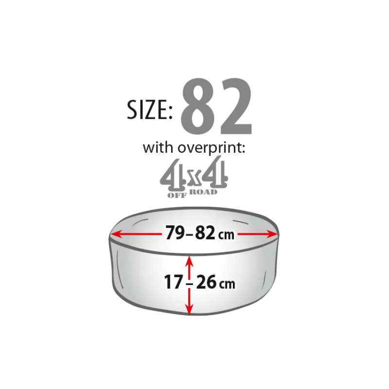 Husă roată de rezervă exterioară 4x4 Off Road, mărimea 82, negru/gri