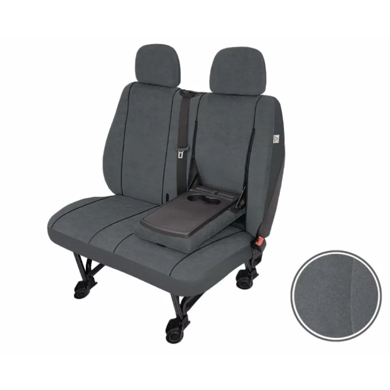 Huse scaun furgonetă 2 locuri cu măsuță Elegance DV2 gri