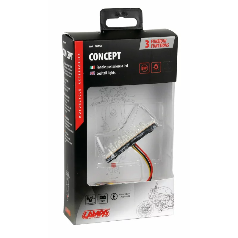 Lampa stop LED universala cu 3 functii, 12V, Concept, montaj usor