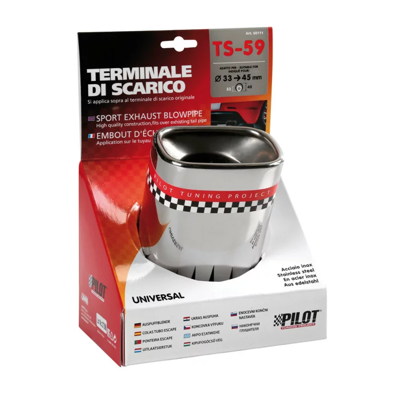 Ornament toba esapament TS-59 din inox lustruit, Ø32-45 mm