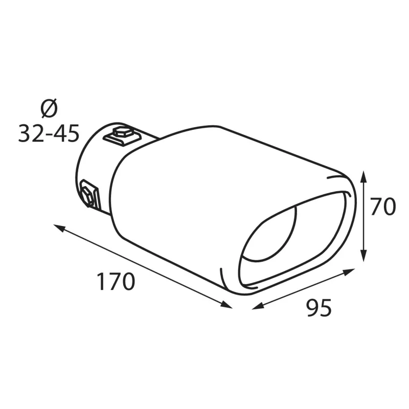 Ornament toba esapament TS-59 din inox lustruit, Ø32-45 mm