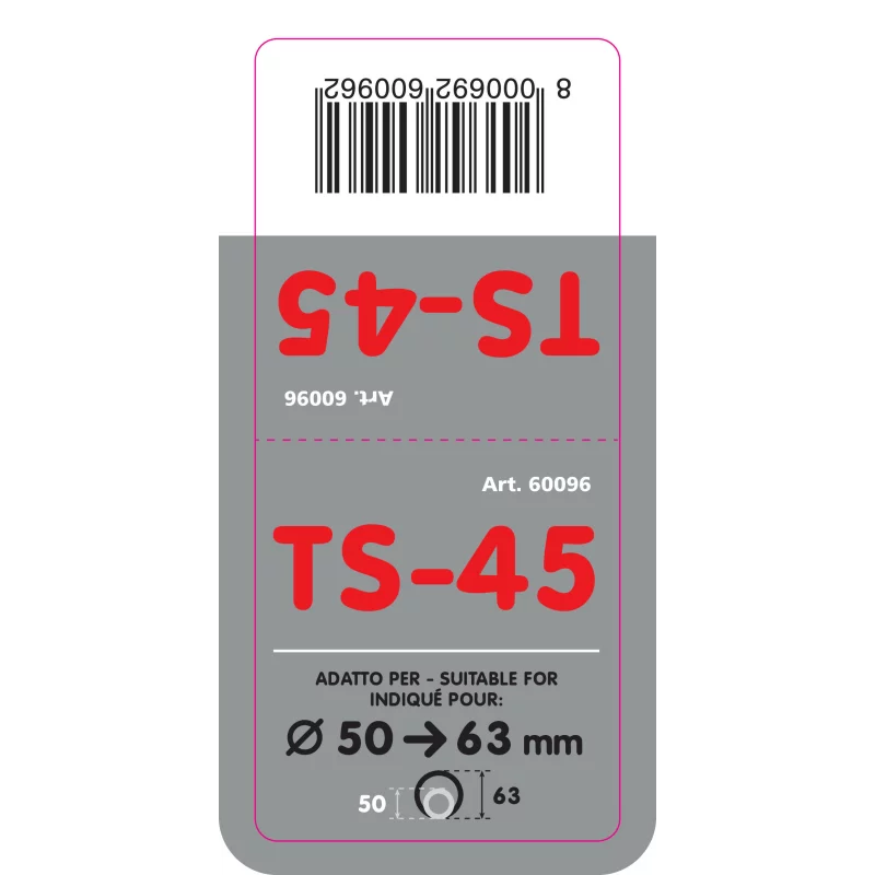 Ornament toba esapament curbat TS-45 din inox lustruit, Ø50-63 mm