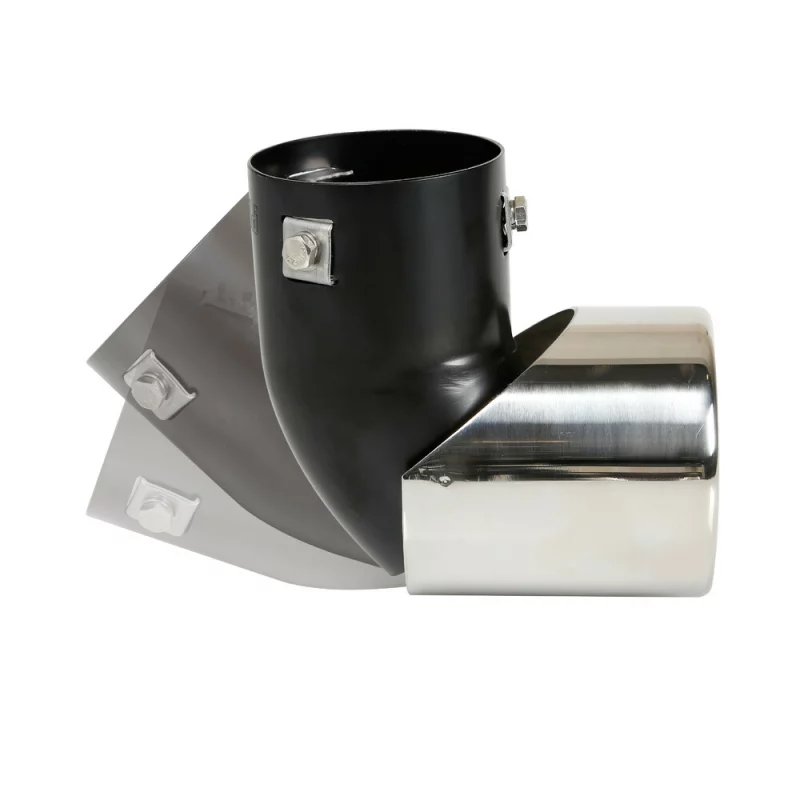 Ornament toba esapament curbat TS-45 din inox lustruit, Ø50-63 mm