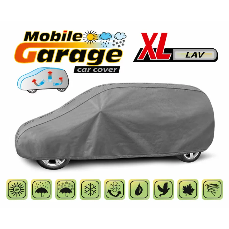 Prelată auto completă Mobile Garage XL LAV, impermeabilă, gri
