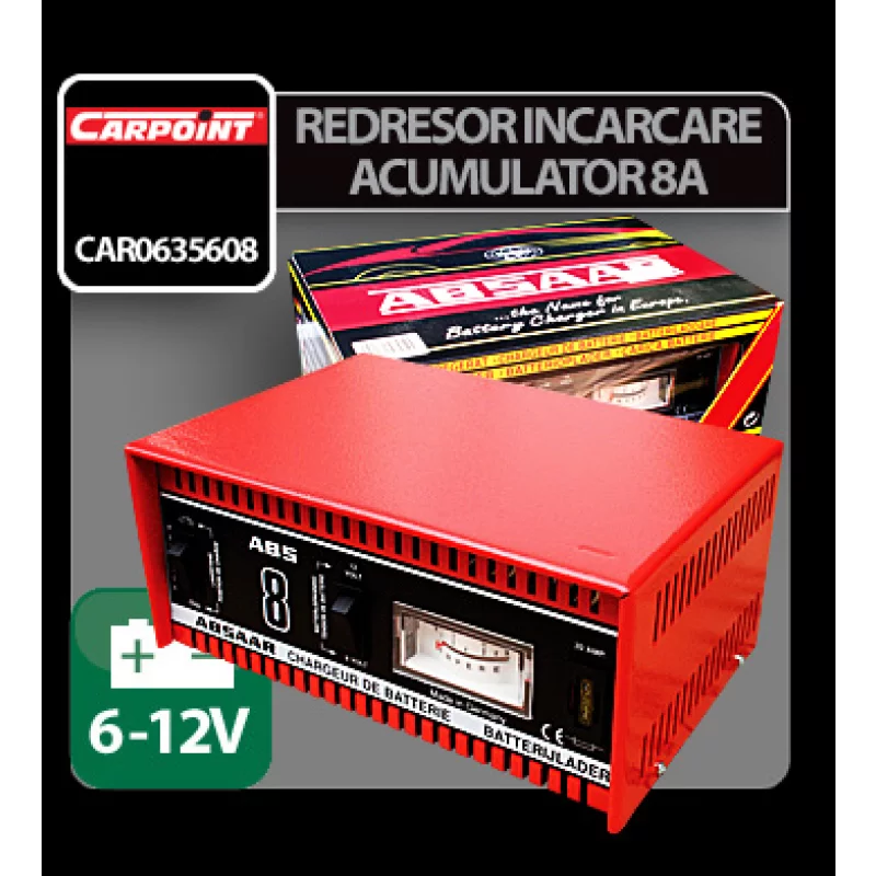Redresor pentru acumulator Absaar 6/12V 8A, carcasa metalica