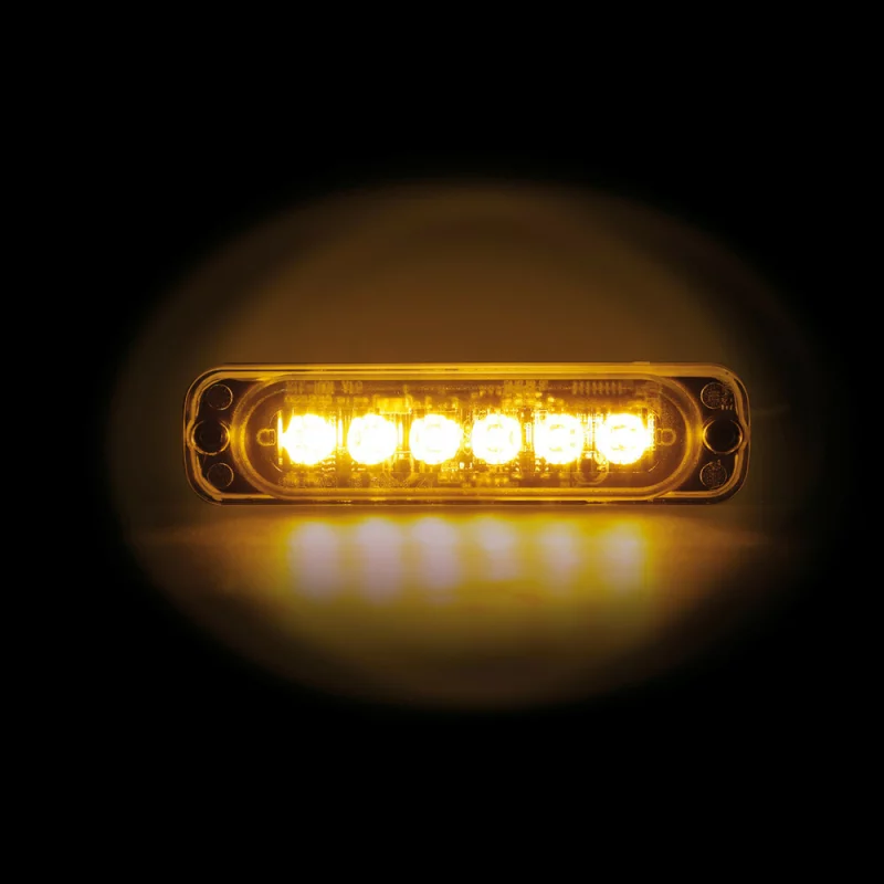 Stroboscop auto multifunctional 6 LED 12/24V portocaliu, IP67