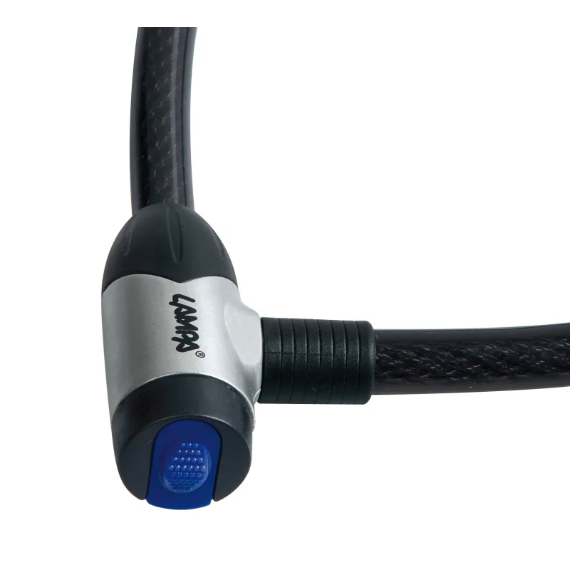 Antifurt cu cablu din otel 15 mm, 80 cm, cu 2 chei, negru