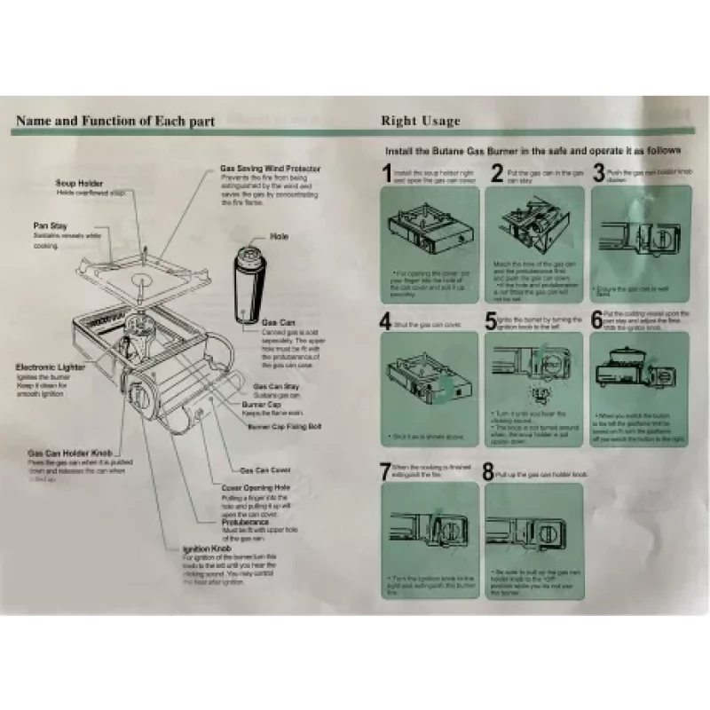 Aragaz portabil pentru camping cu cartus butan si aprindere piezo