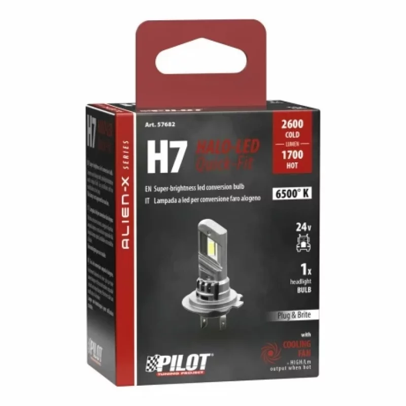 Bec LED H7 24V PX26d Alien-X Quick-Fit pentru camioane, 6500K, 2600 lm