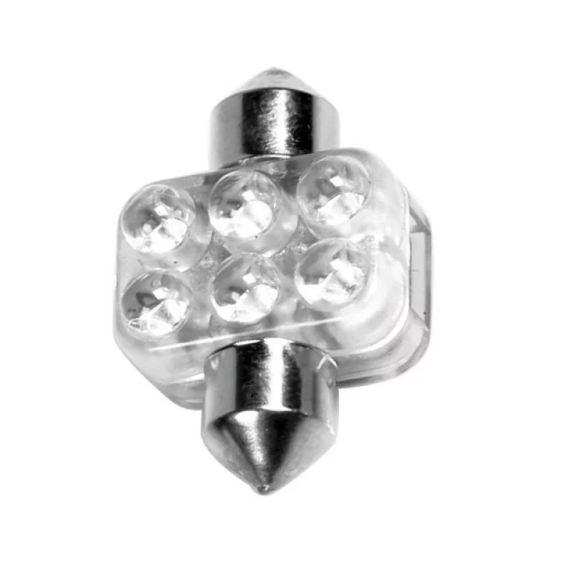 Bec LED Sofit SV8.5-8 12V albastru 18x31mm cu 6 LED pentru interior