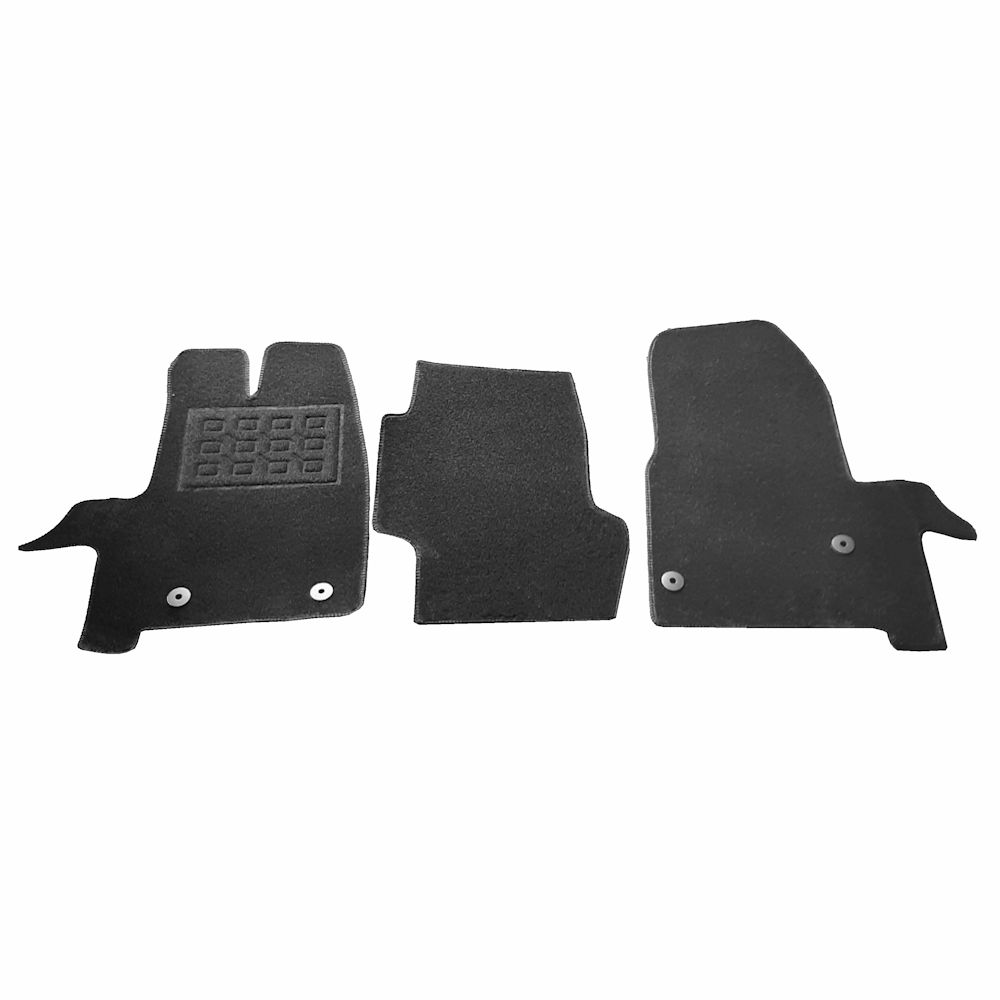 Covorașe mochetă Ford Tourneo Custom 2012-prezent, 2 uși, rând 1, negre, set 3 buc