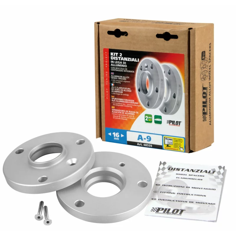 Set 2 distantiere jante 20 mm 5x112, aluminiu, alezaj 57,1 mm Lampa