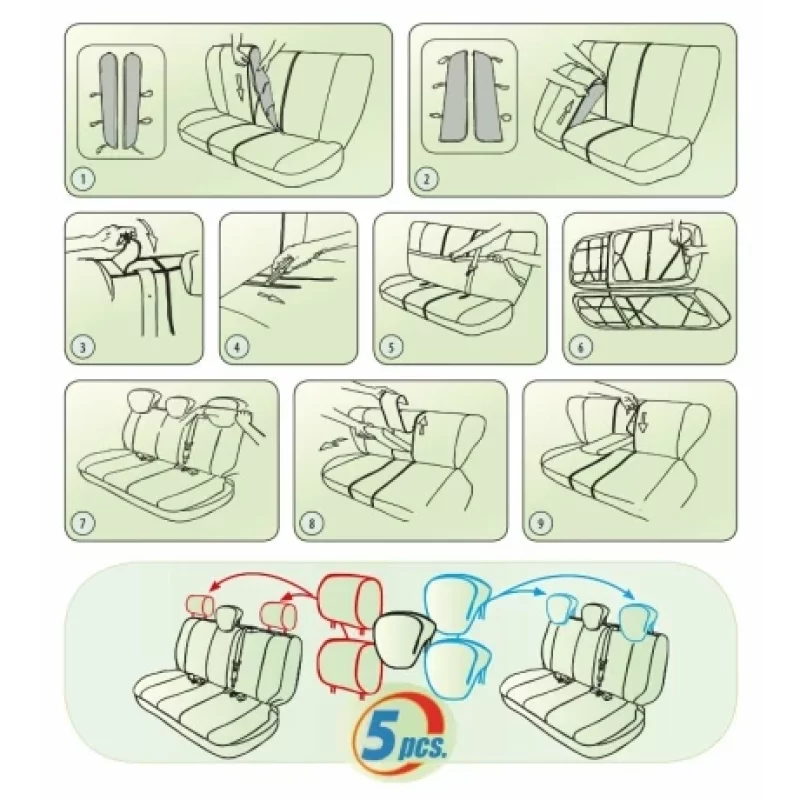 Huse bancheta spate auto Solid Lux negre, marimea M si L