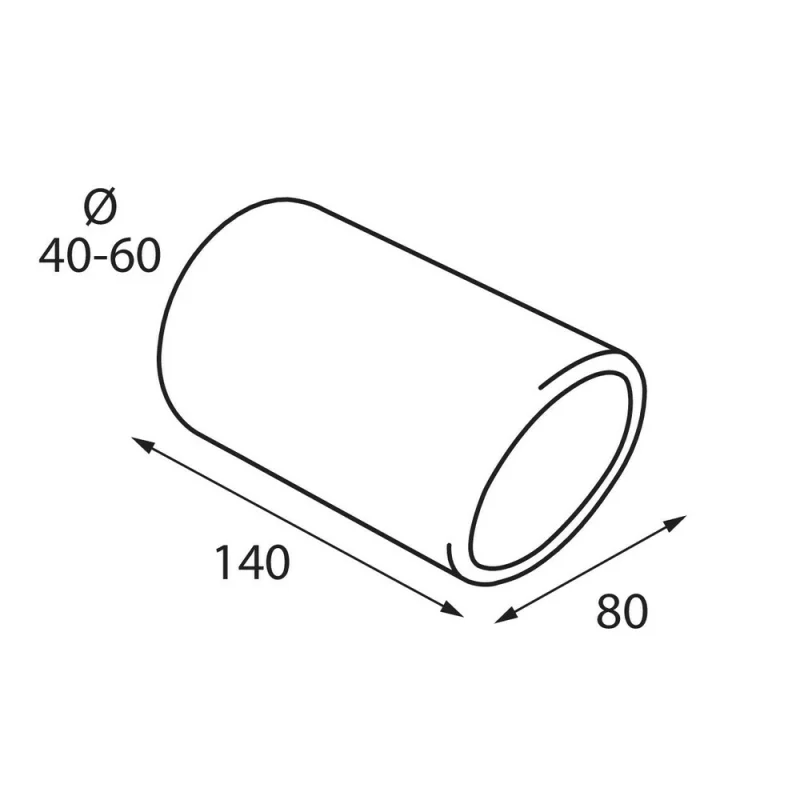 Ornament tobă eșapament TS-16 L din inox lustruit, racord 40-60 mm