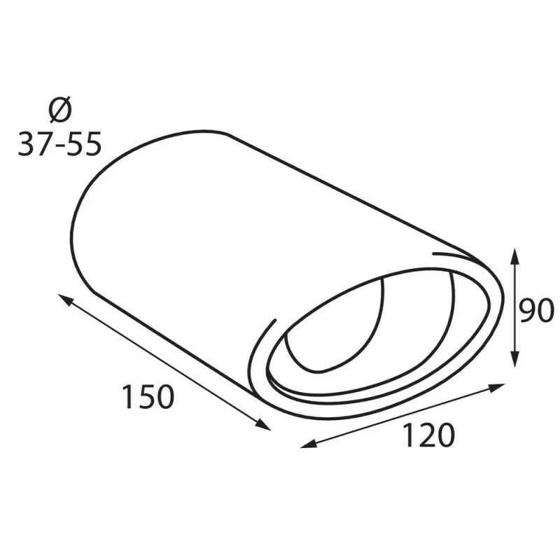 Ornament tobă eșapament TS-17 S din inox lustruit, racord 37-55 mm