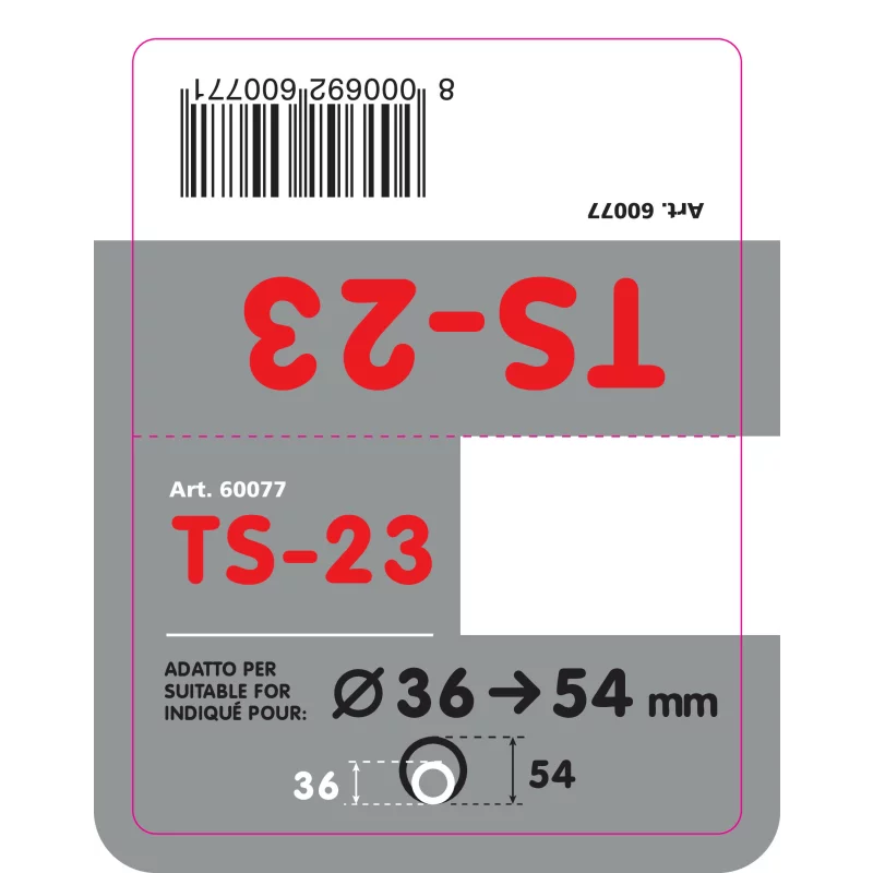 Ornament tobă eșapament dublu TS-23 din inox lustruit, 36-54 mm