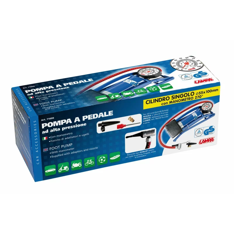 Pompa aer de picior cu un cilindru Lampa