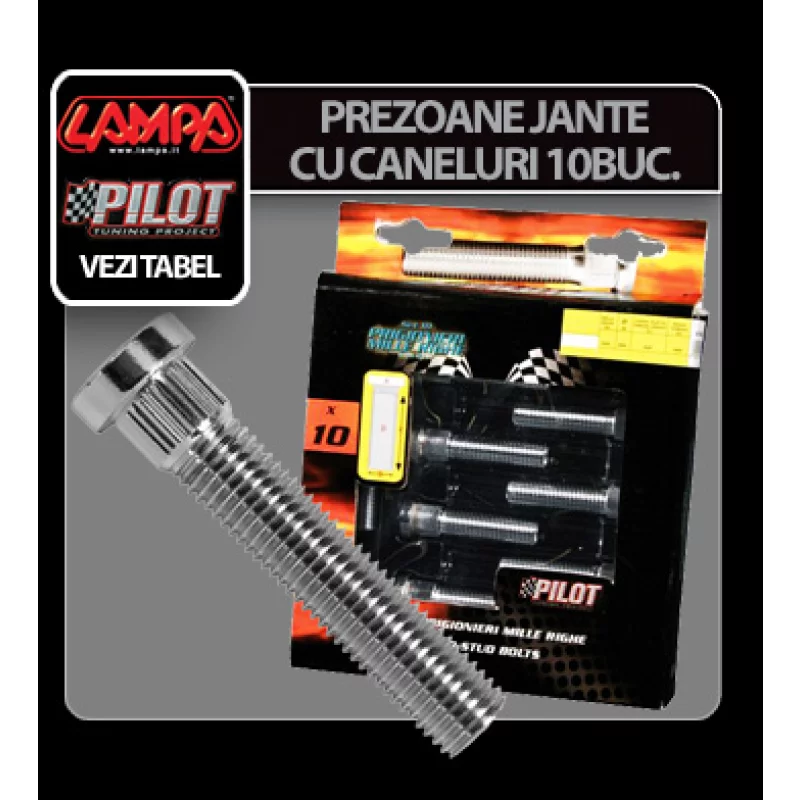 Set 10 prezoane jante cu caneluri M12x1,5, 57 mm pentru roti originale MR4