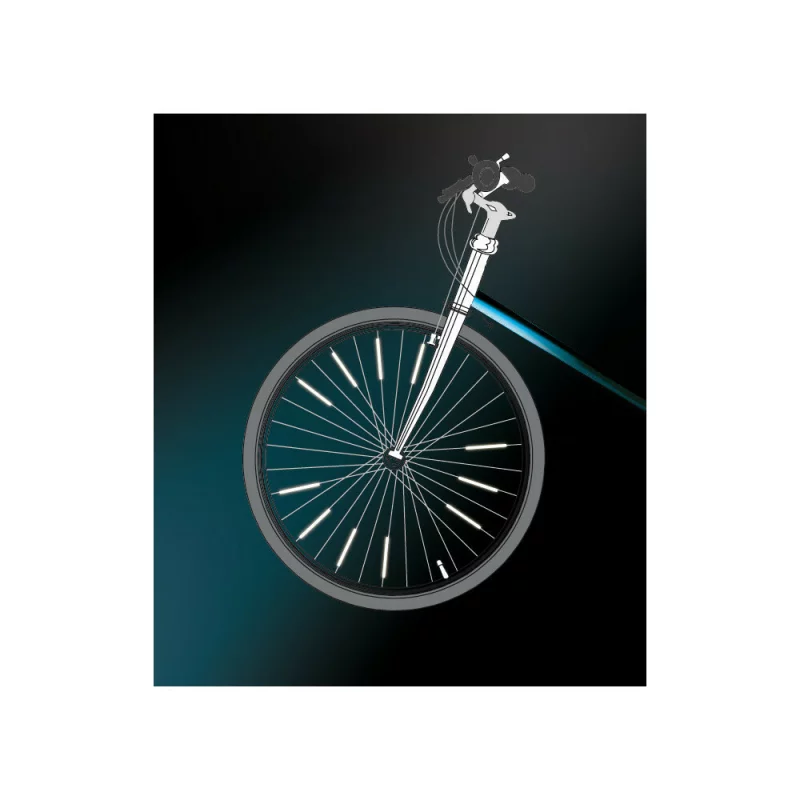 Set ornamente reflectorizante pentru spite bicicleta, 10 bucati, argintiu
