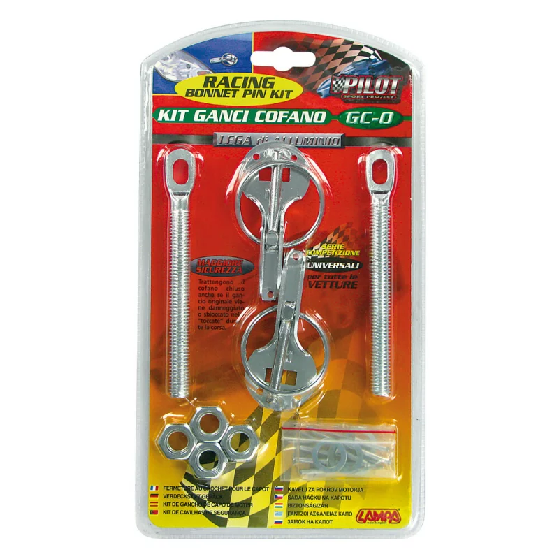 Sigurante capota auto tuning universale din aluminiu, set 2 buc